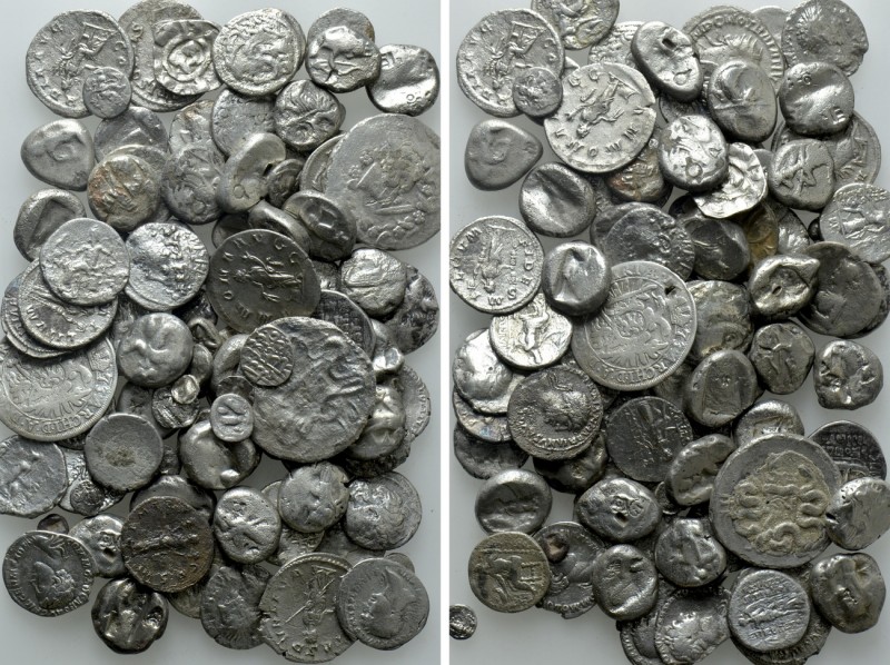 Circa 100 Silver Coins; Greek, Roman and Modern. 

Obv: .
Rev: .

. 

Con...