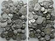 Circa 100 Silver Coins; Greek, Roman and Modern. 

Obv: .
Rev: .

. 

Condition: See picture.

Weight: g.
 Diameter: mm.