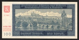 Bohemia & Moravia 100 Korun 1940
P# 7a; UNC