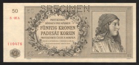 Bohemia & Moravia 50 Korun 1944 
P# 10s; UNC