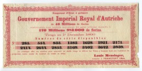 Austria Royal Imperial Government Lottery Ticket 1866 RARE
aUNC