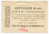 Austria Traisen 20 Kronen 1918 Notgeld
№ 2656; XF