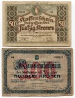 Austria Set of 2 Notgelds: 50 Kronen - 10 000 Kronen 1918 Wien
№ 28633; № 006087; F-VF