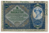 Austria Lottery Ticket 100 1923 
P# S154; № 95129C; VF-XF