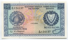 Cyprus 250 Mils 1981 
P# 41c; UNC
