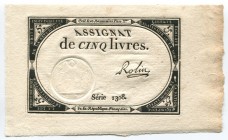 France 5 Livres 1793 
P# A76; UNC