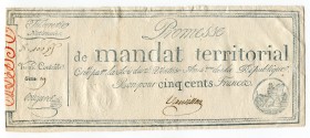 France 500 Francs 1796 Promesses de Mandats Territoriaux
P# A86b; № 40688; VF