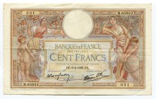 France 100 Francs 1939 
P# 86b; № 1641311031; VF