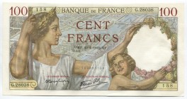 France 100 Francs 1942 
P# 94; № G.28038 158; UNC; "Maximilien de Béthune, Duke of Sully"