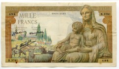 France 1000 Francs 1943 
P# 102; № 094512498; VF