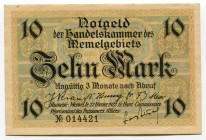 Germany Memel 10 Mark 1922 Notgeld
P# 5; XF
