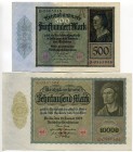 Germany Set of 3 Notes: 500 Mark - 10 000 Mark - 10 000 Mark 1922 
P# 73; P# 71; № D-0865948; № G-0537504; № F-9141120; XF-AUNC