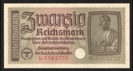Germany - Third Reich 20 Reichsmarks 1940 -1945
P# R139; UNC