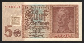 Germany - GDR 5 Reichsmark 1948 
P# 3; Soviet occupation zone; UNC