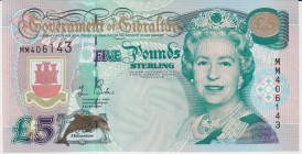 Gibraltar 5 Pounds 2000 
P#29; UNC; Millenium Commemorative