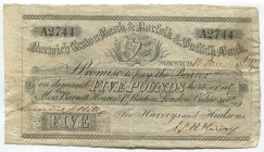 Great Britain Norwich & Norfolk Bank 5 Pounds 1869 
RO# 1603J; № A2744; Crispy; VF+