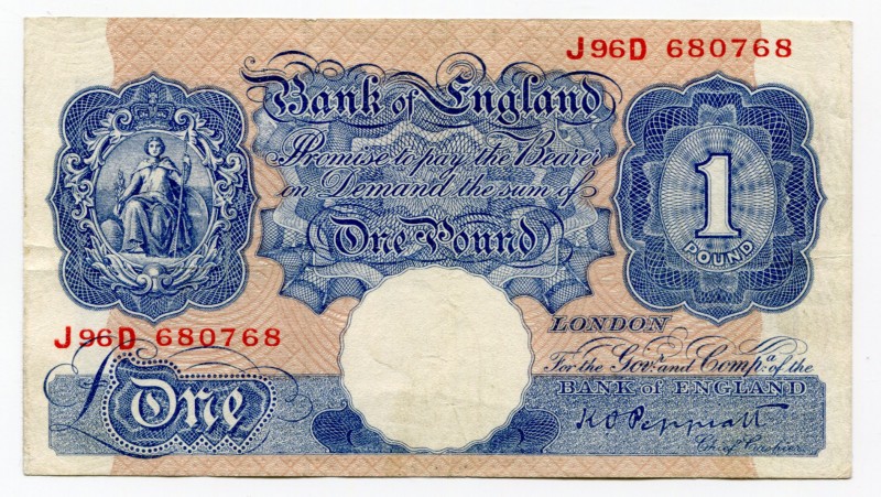 Great Britain 1 Pound 1934 -39
P# 363c; № 680768; XF