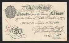 Great Britain Operation Of Barchart 10 Pounds 1938 
P# 336f; Counterfeit banknote; VF