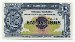 Great Britain 5 Pounds 1958 British Armed Forces, Special Voucher
P# M23; № 250546; UNC