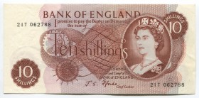 Great Britain 10 Shillings 1966 -70
P# 373c; № 21T 062788; UNC; Sign. J.S. Fforde