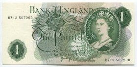 Great Britain 1 Pound 1970 -1977
P# 374g; № HZ13-567200; UNC