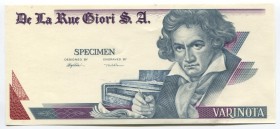 Great Britain De La Rue Test Note 2000 -2010 Specimen "Varinota" RARE
Beethoven; Test Print; UNC — UNC-