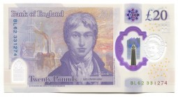 Great Britain 20 Pounds 2019 
P# New; № BL62-331274; Polymer; UNC