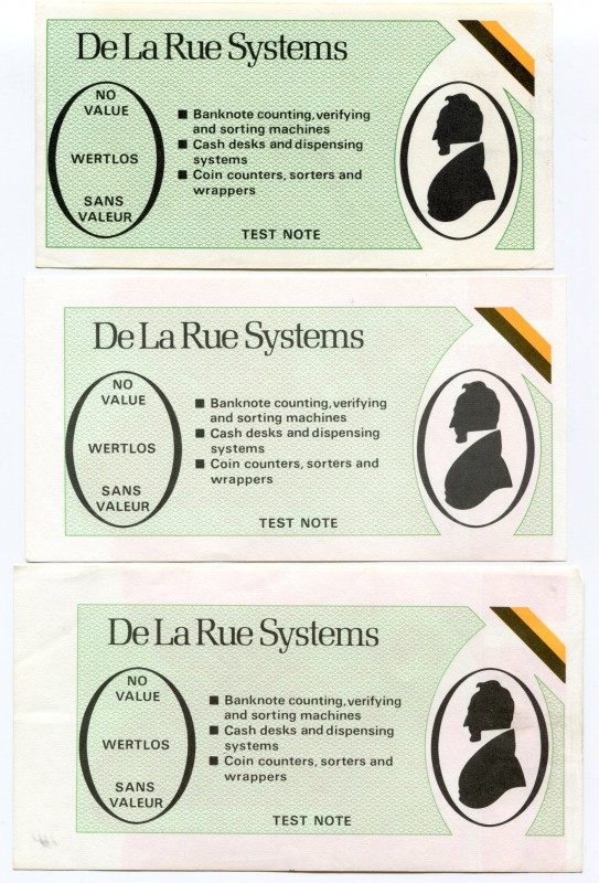 Great Britain Set of 4 Test Notes ND Thomas De La Rue
UNC