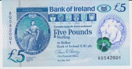 Ireland 5 Pounds 2017 - 2019
P#NEW; UNC; Bank of Ireland; Polymer