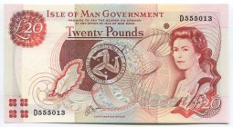 Isle of Man 20 Pounds 2000 
P# 45a; № D 555013; UNC; Sign. 6 - Cashen