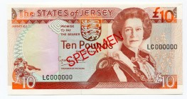 Jersey 10 Pounds 1993 Specimen
P# 22s; № LC000000; UNC