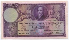 Scotland Commercial Bank 5 Pounds 1953 Rare
P# S333; № 16v-013298; UNC
