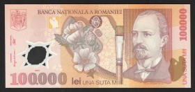 Romania 100000 Lei 2001 
P# 114; UNC