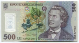 Romania 500 Lei 2005 (2009) Rare
P# 123b; № 093 D 0299998; UNC; Polymer; "Mihai Eminescu"; Rare