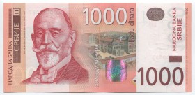 Serbia 1000 Dinara 2014 
P# 60b; № AA 0008087; Serie AA; UNC; "Georg Weifert"