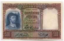 Spain 500 Pesetas 1931 Rare
P# 84; № 1,410,340; aUNC; "Juan Sebastián Elcano"; Rare