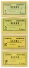 Spain Elche Set of 4 Notgelds: 1 Peseta - 5 Centimos - 50 Centimos - 50 Centimos 1937 
Serie C; AUNC-UNC