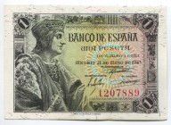 Spain 1 Peseta 1943 
P# 126a; UNC; "C. Columbus"