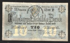 Sweden 10 Riksdaler 1868 
P# S216; Restored; VG