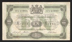 Sweden 1 Krona 1874 
P# 1a; Rare date; VF