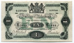 Sweden 1 Krona 1914 
P# 32a