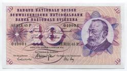 Switzerland 10 Franken 1970 
P# 45p; aUNC; "Gottfried Keller"