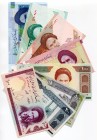 Iran Set of 8 Notes 1982 -2005
100 - 200 - 500 - 1000 - 2000 - 5000 - 10 000 - 20 000 Rials 1982 -2005; UNC