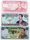 Iraq Set of 8 Notes: 5 - 10 - 50 - 25 - 50 - 100 - 250 - 250 Dinars 1992 -2002
Saddam Hussein; UNC