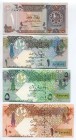 Qatar Set of 4 Banknotes 1996 - 2003
P# 14b, 20, 21, 22; UNC; Set 4 Pcs