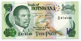 Botswana 10 Pula 1982 
P# 9d; № 474340; UNC