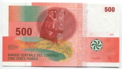 Comoros 500 Francs 2006 
P# 15b; № S 355788; UNC
