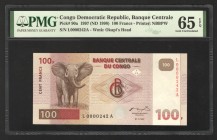 Congo 100 Francs 1997 Early Issue Rare PMG 65
P# 90a; UNC