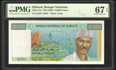 Djibouti 10000 Francs 1999 Rare PMG 67
P# 41a; UNC