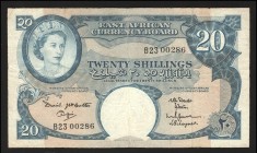 East Africa 20 Shillings 1961 
P# 43a; VF
